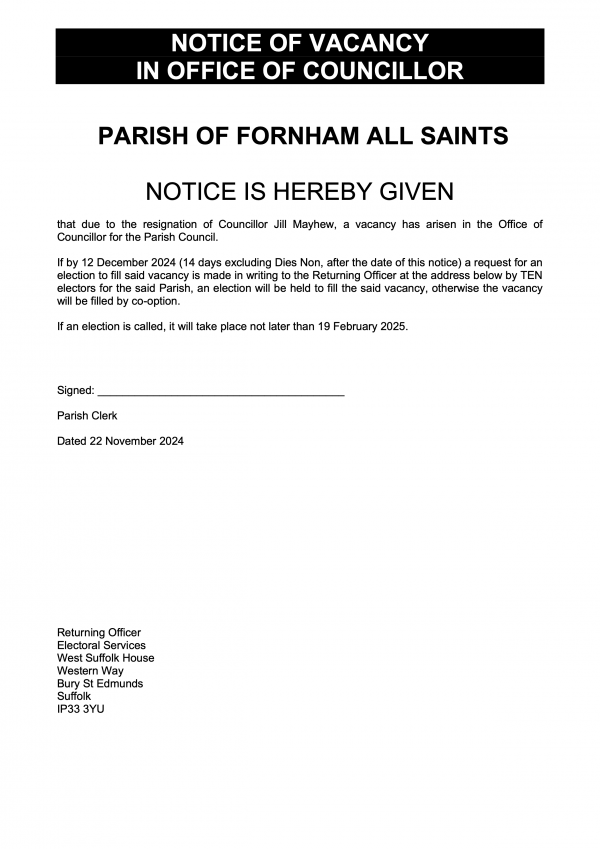 2024.11.22 Fornham All Saints Parish Council Councillor Jill Mayhew